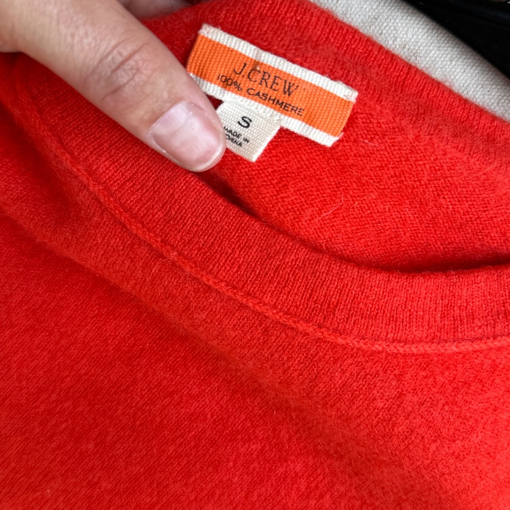 J. Crew Red Short Sleeve Cashmere Tee